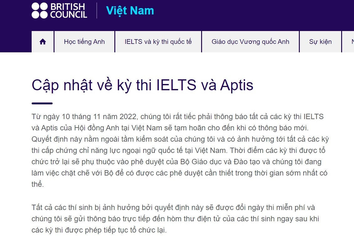 Giáo dục - Hội đồng Anh thông báo hoãn kỳ thi IELTS, nhiều thí sinh hoang mang