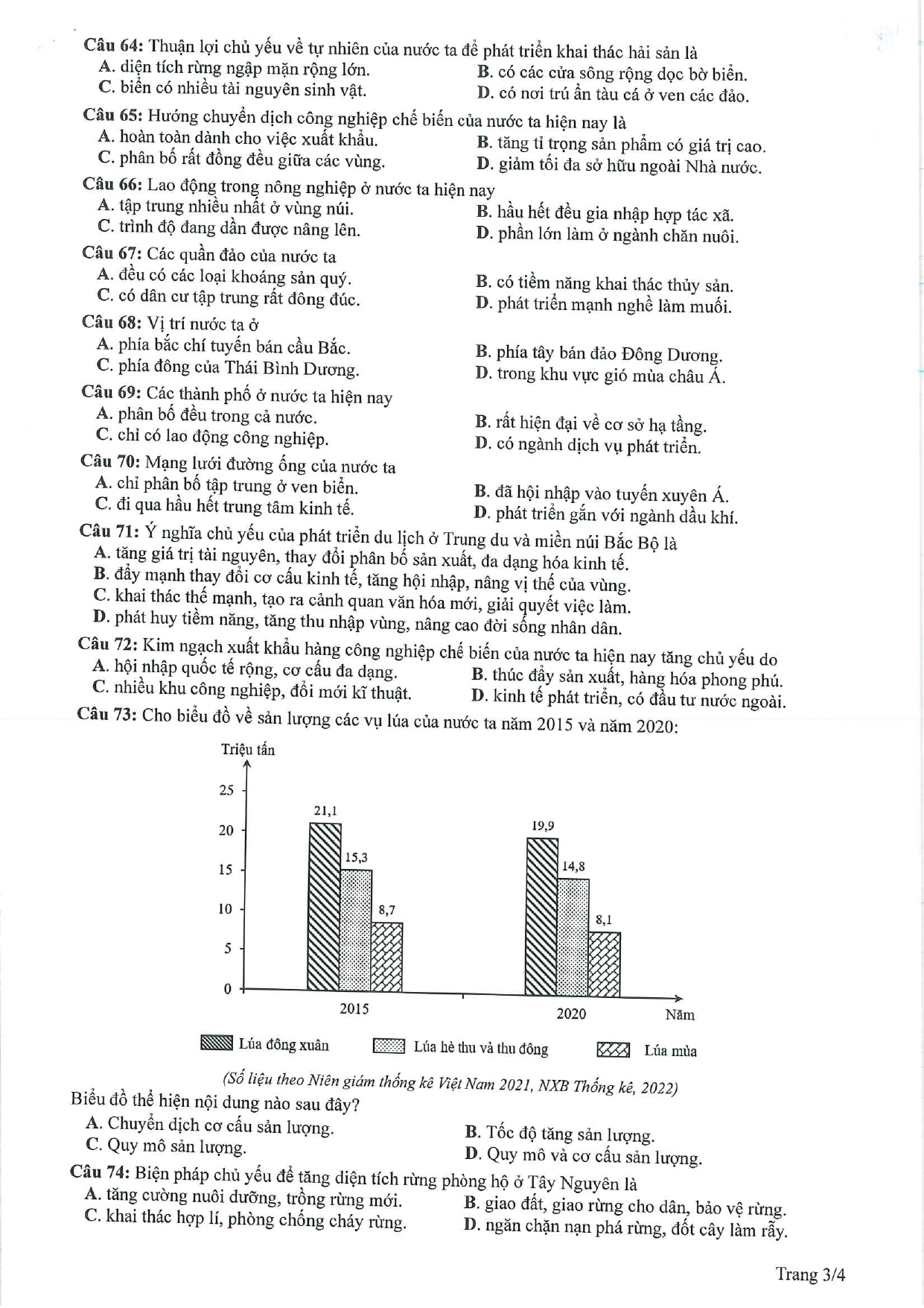 Giáo dục - Đề thi minh hoạ môn Địa lí thi tốt nghiệp THPT năm 2023 (Hình 3).