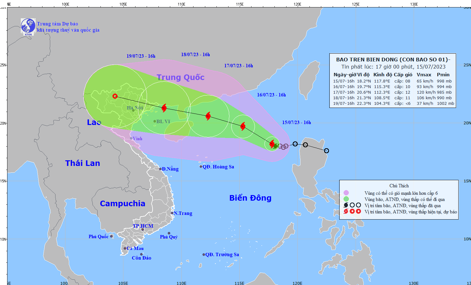 Xã hội - Cơn bão đầu tiên năm 2023 hình thành trên Biển Đông, gió giật mạnh