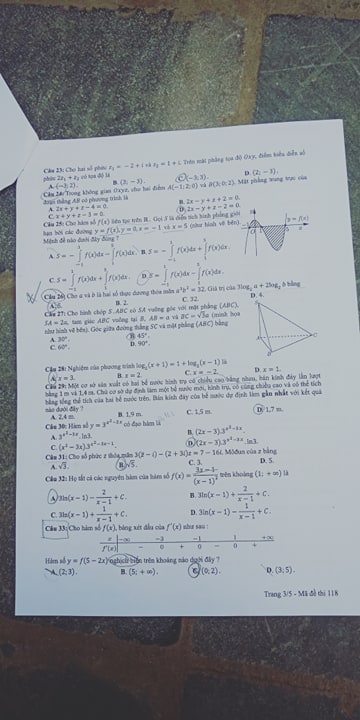 Giáo dục - Đáp án, đề thi môn Toán kỳ thi THPT Quốc gia 2019 chuẩn nhất mã đề 118 (Hình 3).