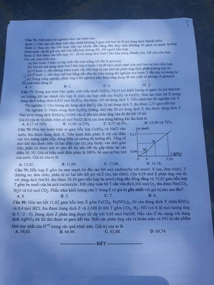 Giáo dục - Đáp án đề thi môn Hoá học mã đề 213 thi THPT Quốc gia 2019 chuẩn nhất  (Hình 5).