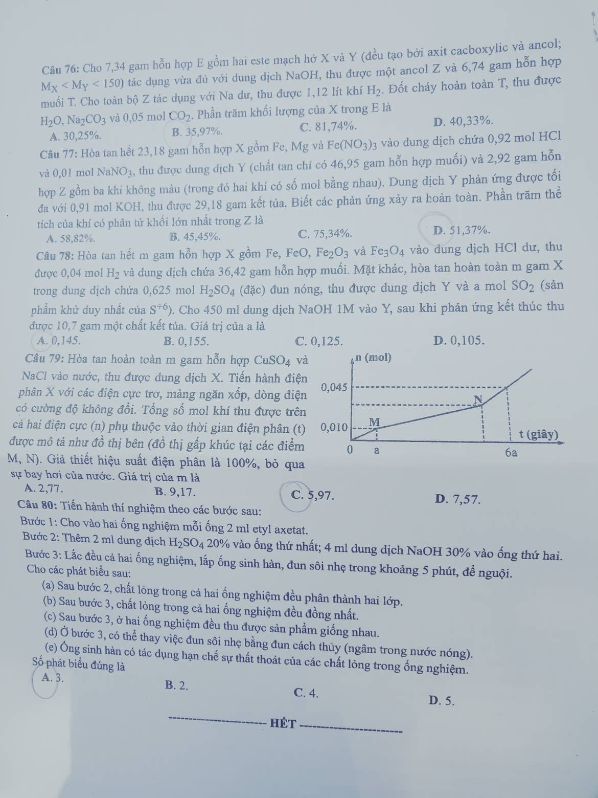 Giáo dục - Đáp án đề thi môn Hoá học mã đề 223 thi THPT Quốc gia 2019 chuẩn nhất  (Hình 5).