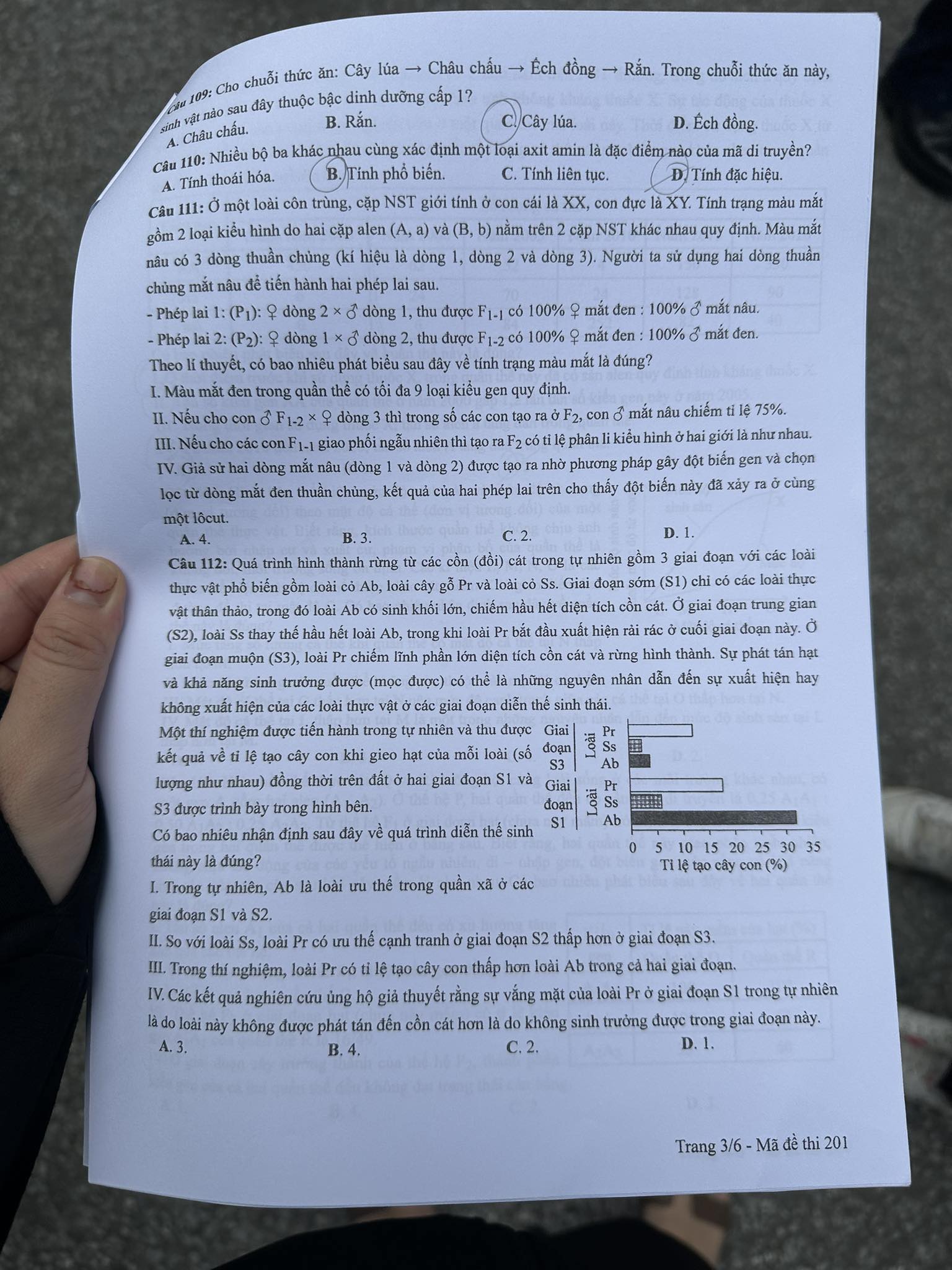 Giáo dục - Đáp án, đề thi môn Sinh học mã đề 201 kỳ thi THPT năm 2024 chuẩn nhất (Hình 3).