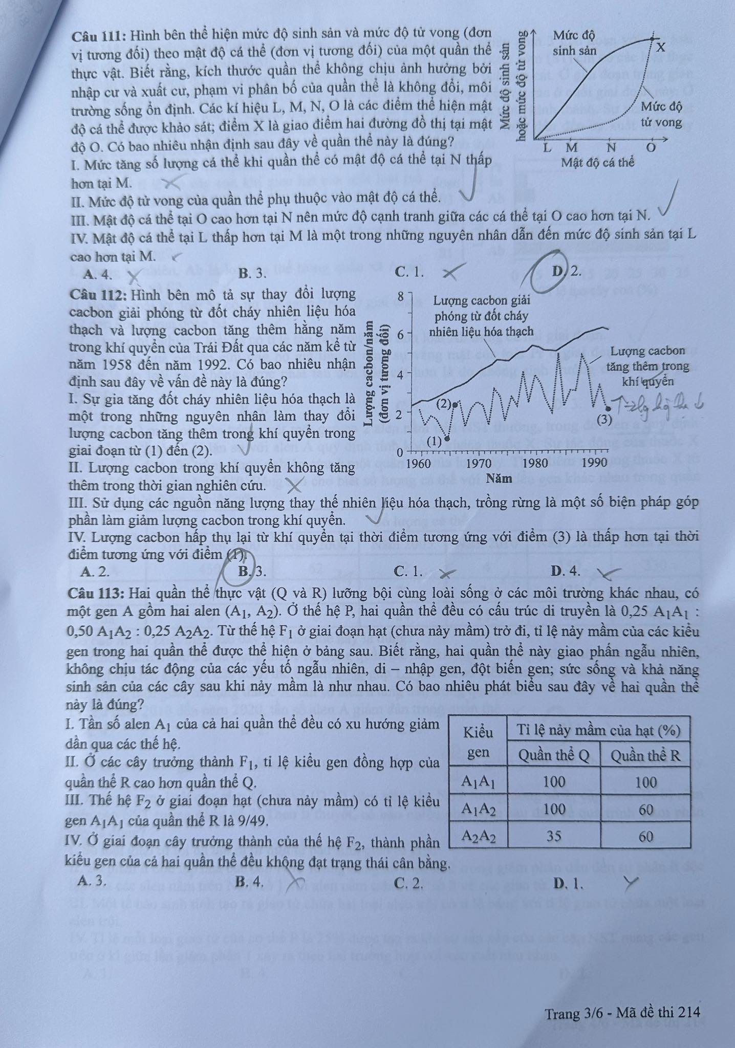 Giáo dục - Đáp án, đề thi môn Sinh học mã đề 214 kỳ thi THPT năm 2024 chuẩn nhất (Hình 3).