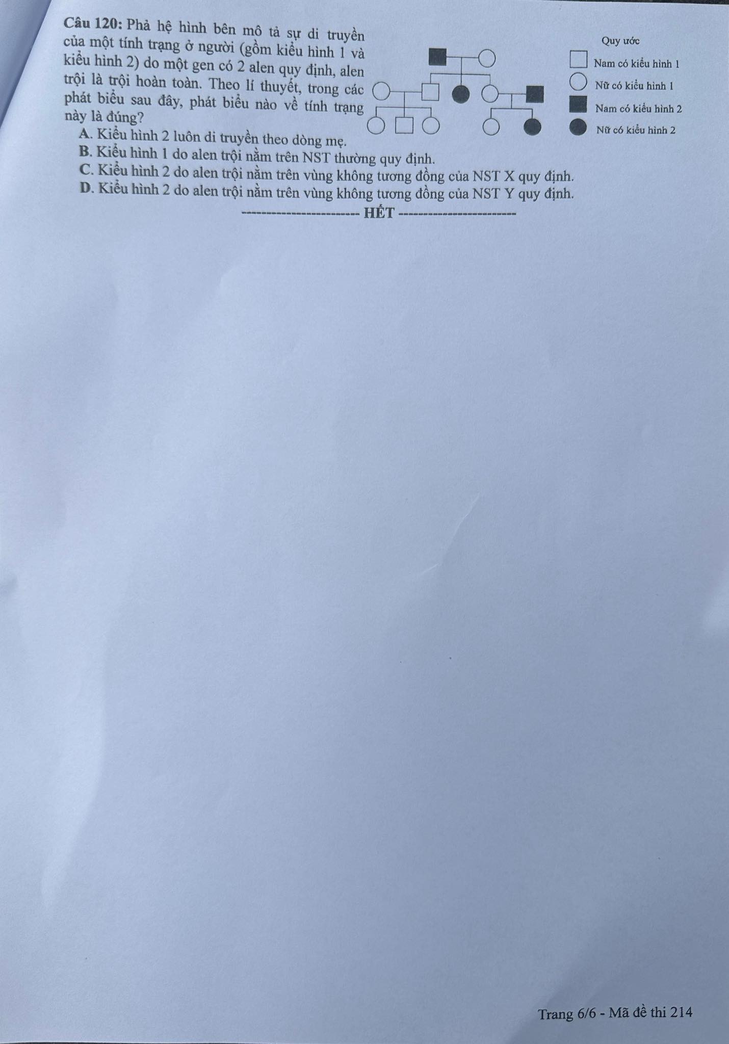 Giáo dục - Đáp án, đề thi môn Sinh học mã đề 214 kỳ thi THPT năm 2024 chuẩn nhất (Hình 6).