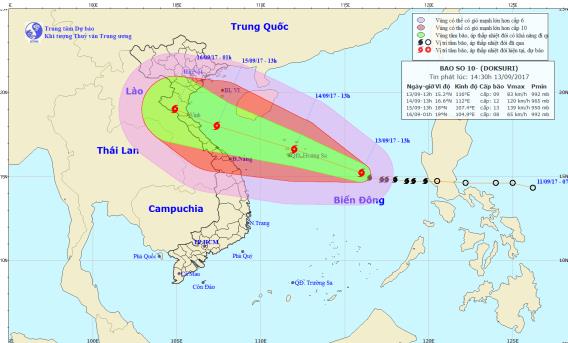 Xã hội - Tin mới nhất cơn bão số 10: Bão đi sâu vào đất liền