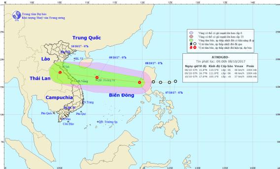 Xã hội - Áp thấp nhiệt đới tiến vào Biển Đông, gió giật mạnh