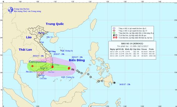 Tin nhanh - Tin mới bão số 14: Bão vào đất liền gây mưa lớn diện rộng