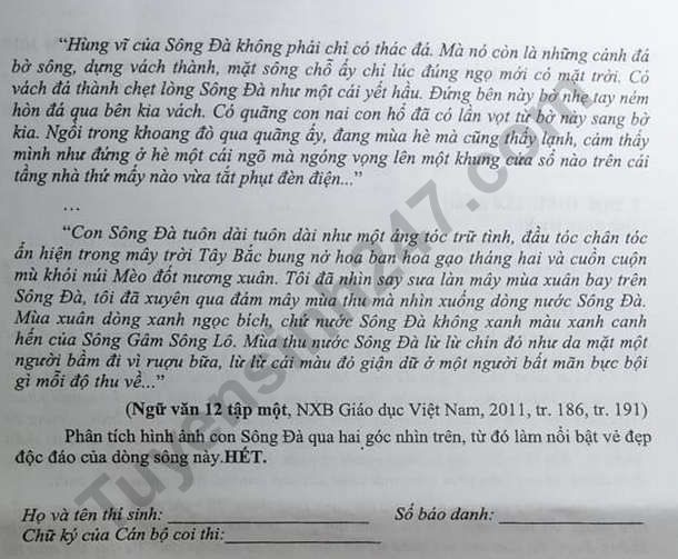 Giáo dục - Chi tiết đề thi thử môn Ngữ Văn THPT quốc gia 2019 tại Đồng Tháp và Ninh Bình (Hình 2).