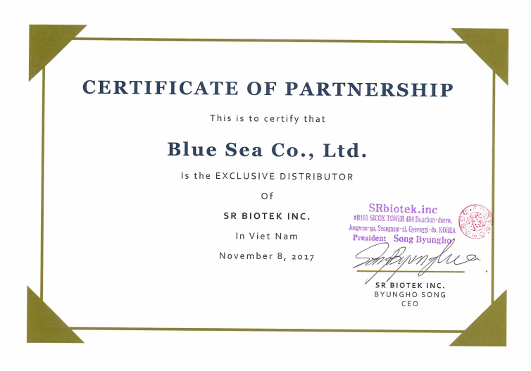 Công ty TNHH Blue Sea - Đại diện độc quyền phân phối sản phẩm SR Biotek Inc (Hình 2).