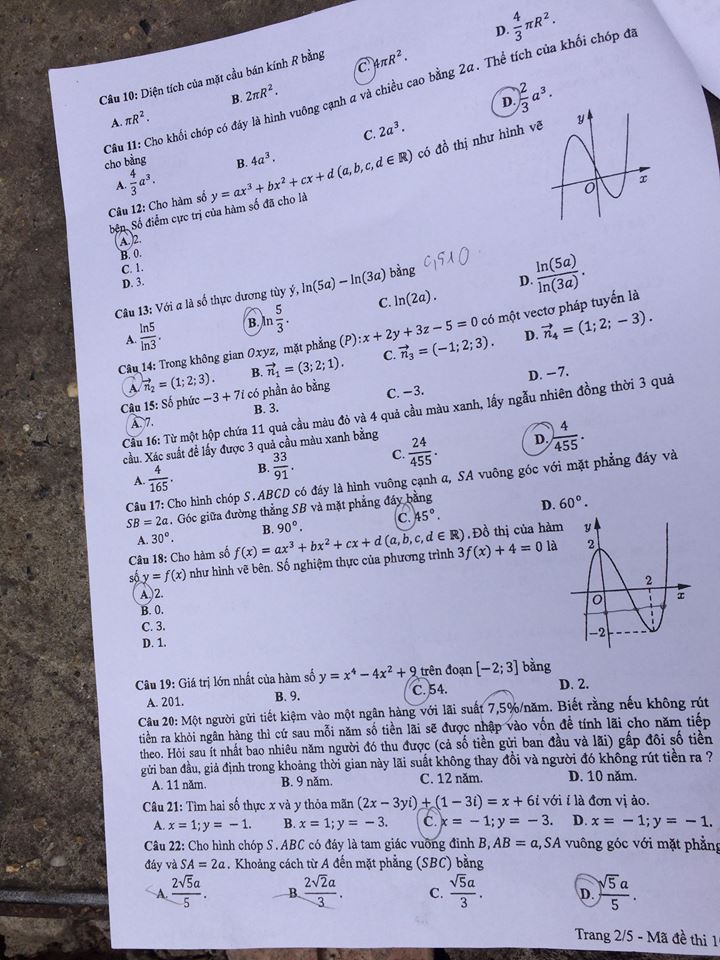 Đề thi, đáp án môn Toán mã đề 107 THPT Quốc gia 2018 chuẩn nhất (Hình 2).