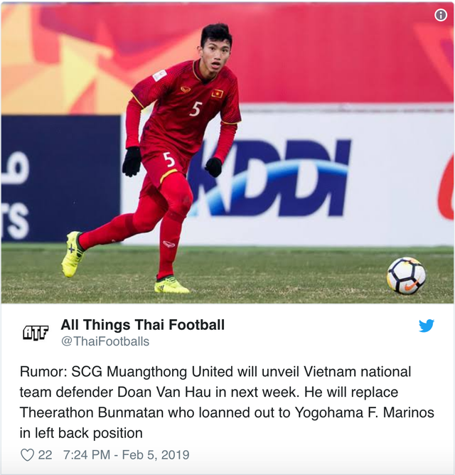 Thể thao - 'Văn Hậu bất ngờ khi nghe tin mình theo chân Văn Lâm sang CLB Muangthong United' (Hình 2).