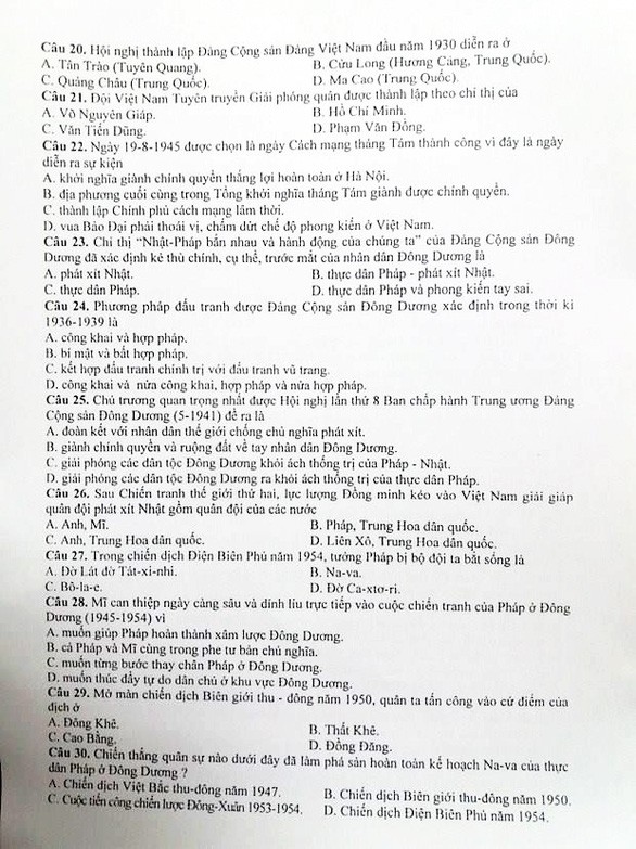 Giáo dục - Đáp án, đề thi môn Lịch sử vào lớp 10 tại Hà Nội chuẩn nhất, nhanh nhất (Hình 13).