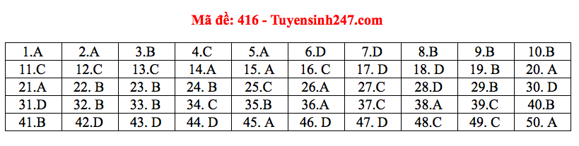 Giáo dục - Đáp án đề thi môn tiếng Anh mã đề 416 thi THPT Quốc gia 2019 chính xác nhất (Hình 6).