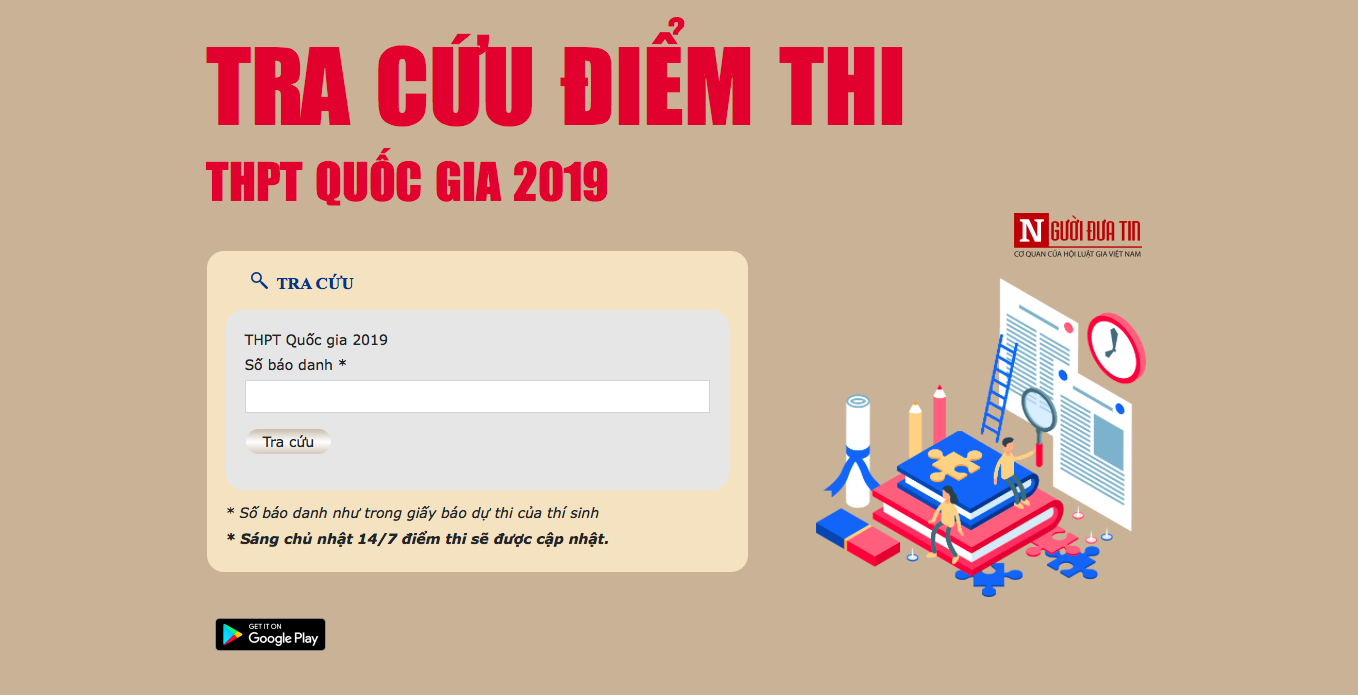 Giáo dục - Tra cứu điểm thi THPT Quốc gia 2019 của bộ GD&ĐT chính xác nhất, nhanh nhất trên báo Người Đưa Tin