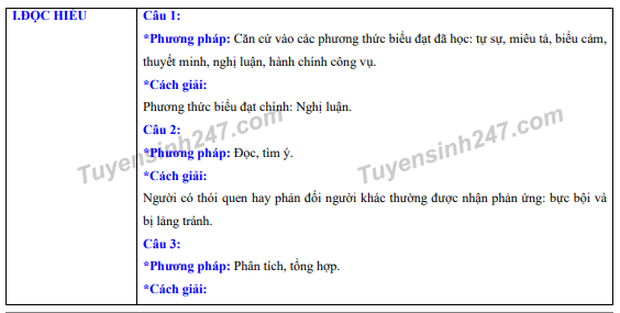 Giáo dục - Đáp án đề thi tham khảo kỳ thi tốt nghiệp THPT Quốc gia 2020 môn Ngữ Văn