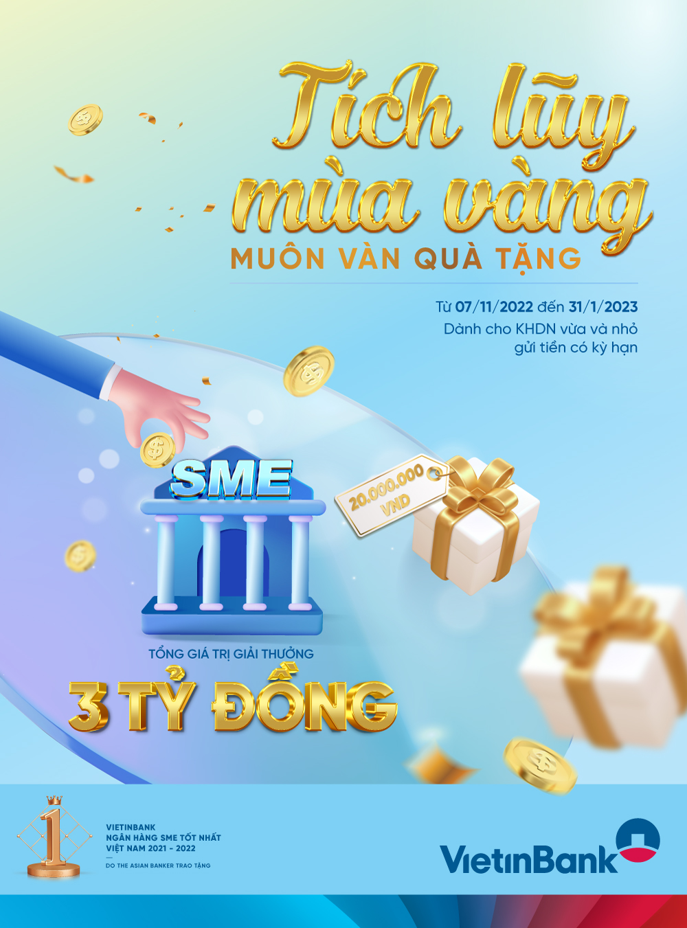 Kinh tế - 3 tỷ đồng dành tặng doanh nghiệp SME gửi tiền tại VietinBank