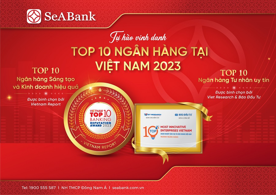 Kinh tế - SeABank được vinh danh trong Top 10 Ngân hàng sáng tạo và kinh doanh hiệu quả và Top 10 Ngân hàng tư nhân uy tín 2023