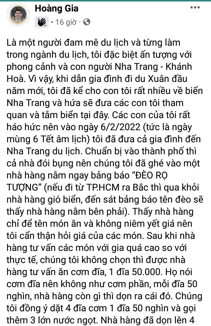 Dân sinh - Khánh Hòa: Xác minh clip quán ăn không niêm yết giá, đòi tạt canh vào khách