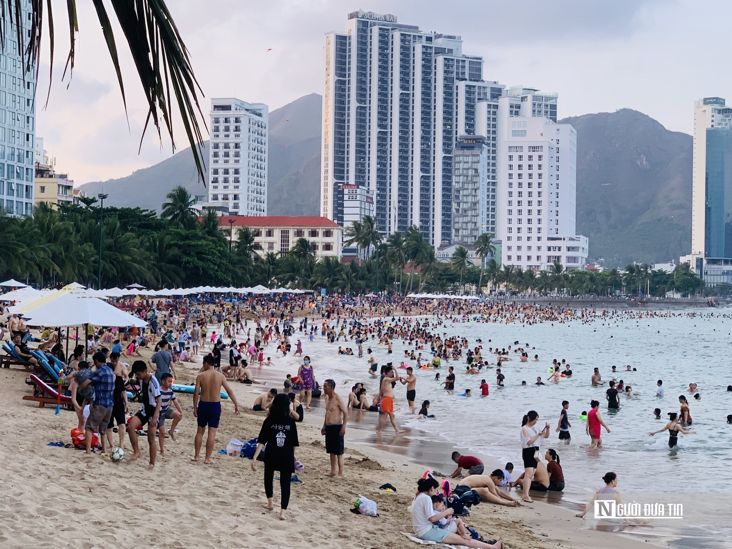 Dân sinh - Nắng nóng, người dân và du khách ở Nha Trang đổ ra biển “giải nhiệt” (Hình 8).