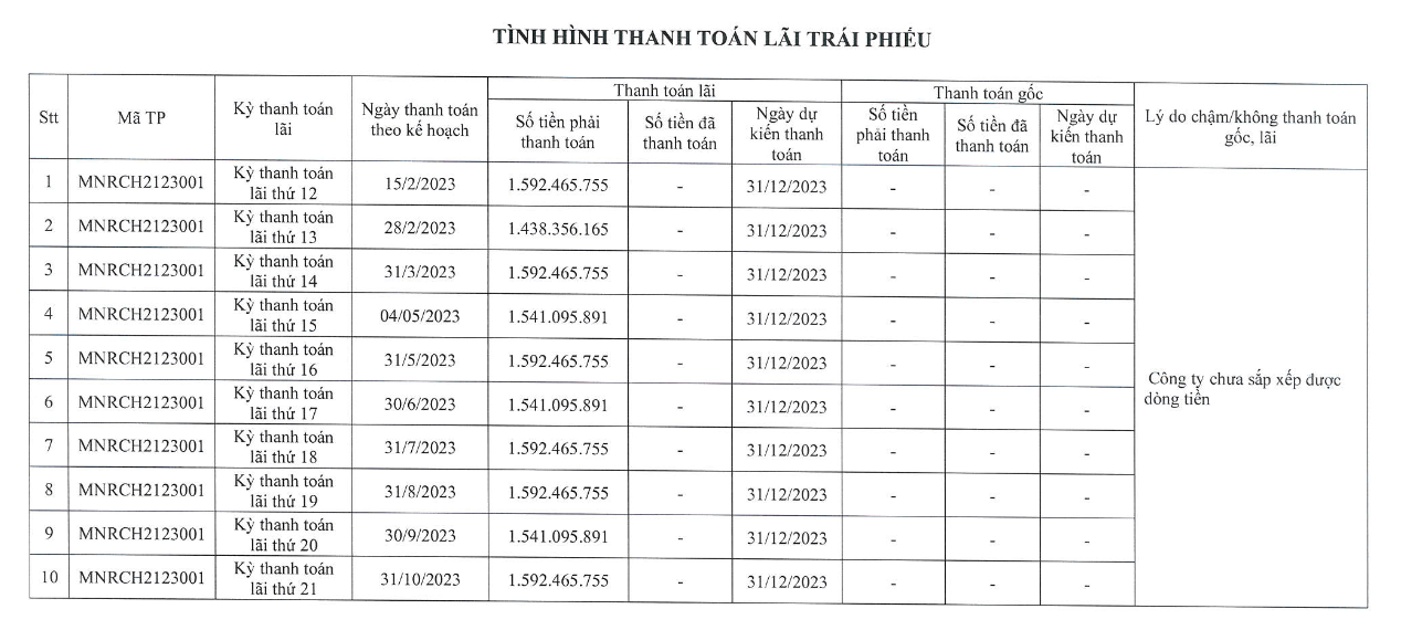 Hồ sơ doanh nghiệp - Đất Xanh Miền Nam 10 lần khất nợ trái phiếu do chưa thu xếp được dòng tiền