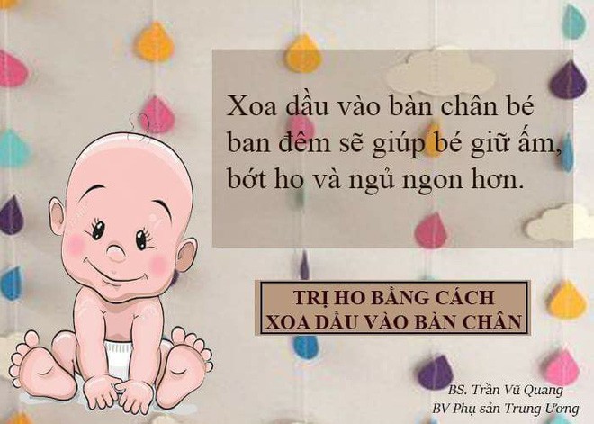 Trị ho bằng cách xoa dầu vào bàn chân.