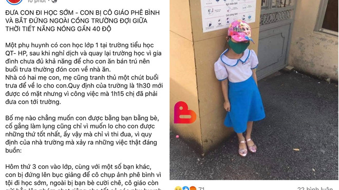 Bạn đọc viết - Bắt học sinh phơi nắng vì đi học sớm: Cô giáo mắc 'bệnh vô cảm', học sinh... 'dính cảm'!