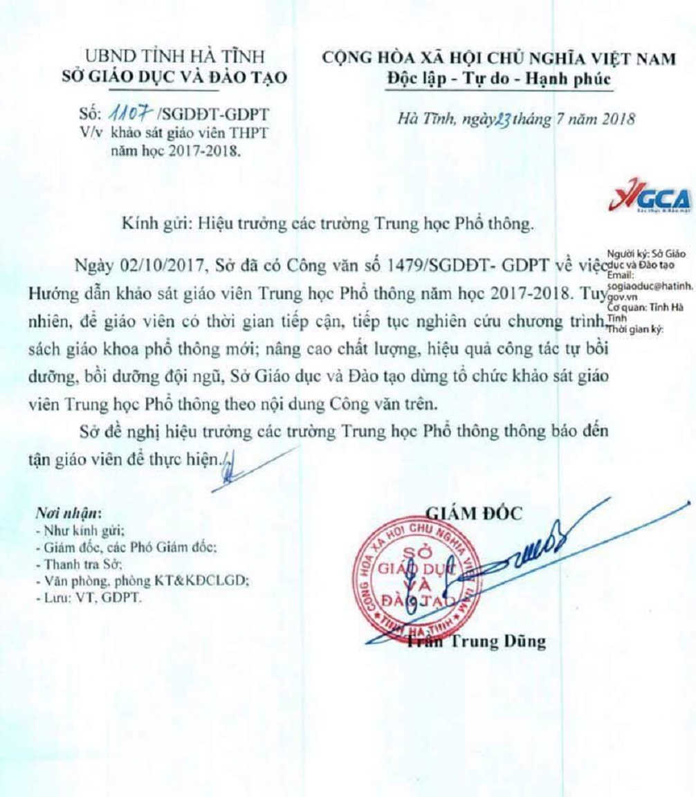 Giáo dục - Sở GD&ĐT Hà Tĩnh quyết định dừng tổ chức thi sát hạch giáo viên