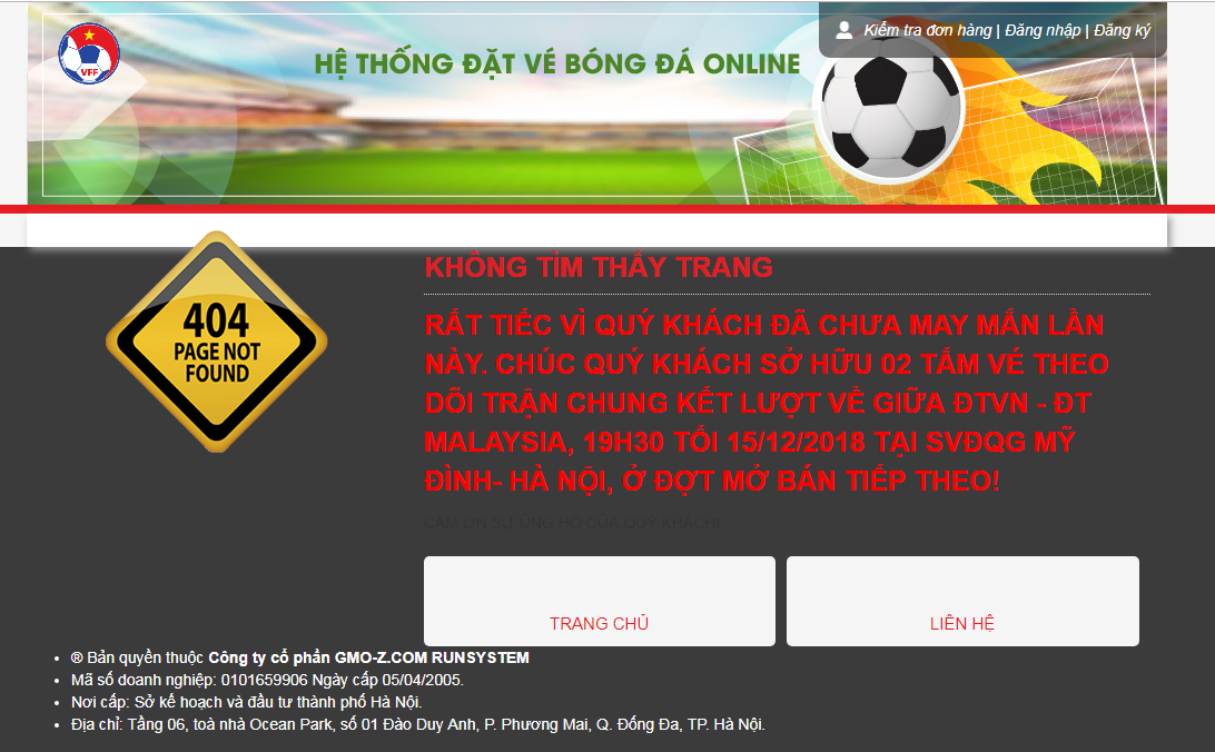 Thể thao - Nóng: Hệ thống bán vé online trận chung kết AFF 2018 tiếp tục “sập” trong đợt mở bán lần 2 (Hình 3).