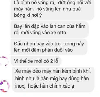 Nhân chứng khẳng định bình khí đâm thủng ô tô rơi từ xe máy? (Hình 2).