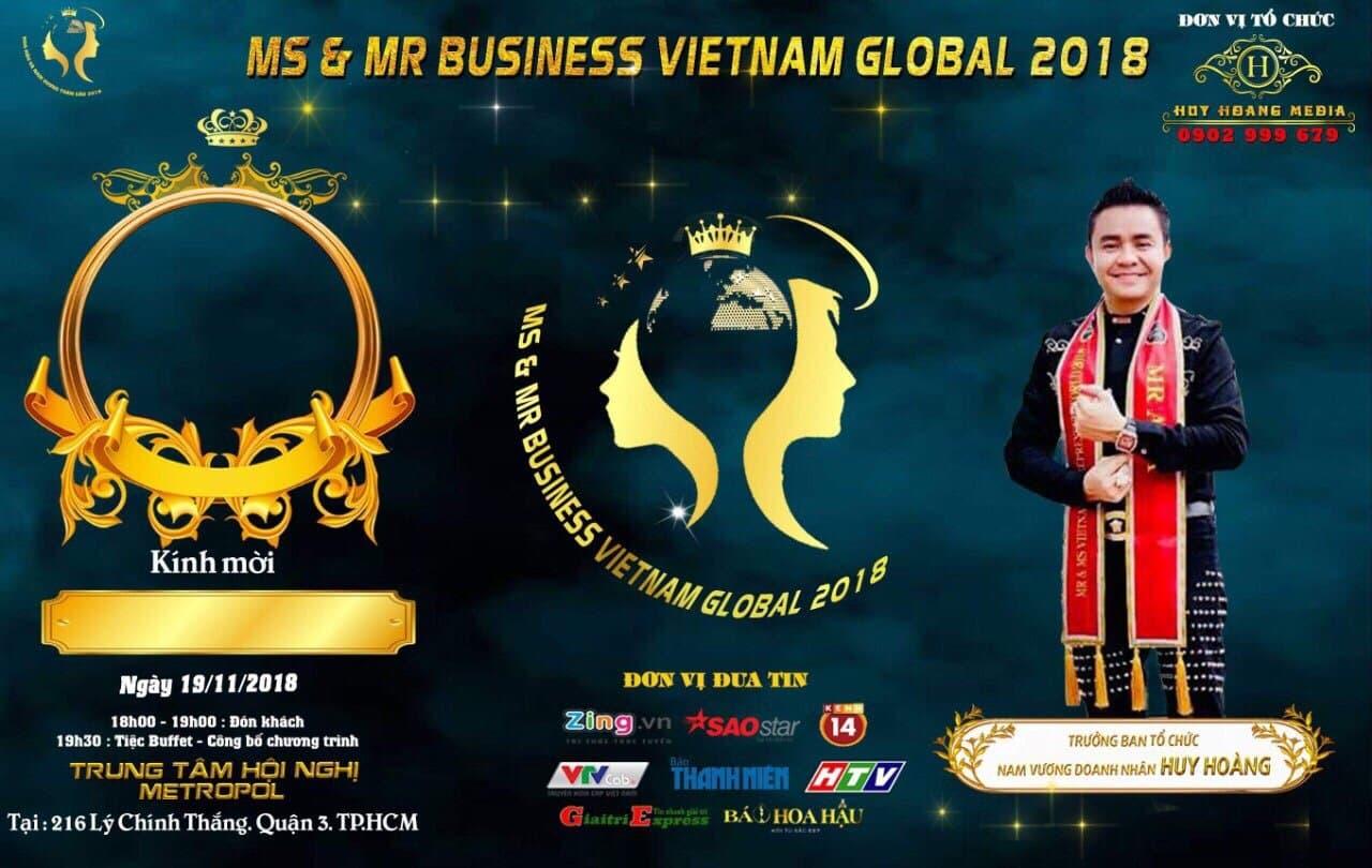 Cần biết - Ra mắt sân chơi đẳng cấp “Ms & Mr Business Vietnam Global 2018” do Nam vương Huy Hoàng tổ chức