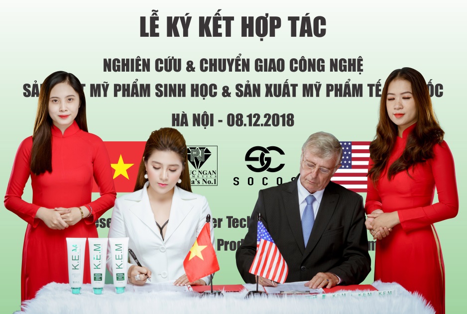 Thương hiệu - Socos ký kết với đối tác Hoa Kỳ hợp đồng chuyển giao công nghệ sản xuất mỹ phẩm sinh học và mỹ phẩm tế bào gốc