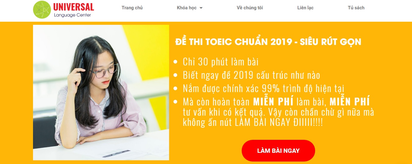 Thương hiệu - Test thử trình độ TOEIC online miễn phí cùng Universal