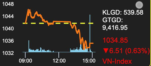 Tài chính - Ngân hàng - Rơi quá sâu, VN-Index chạm tới vùng 1.032 điểm