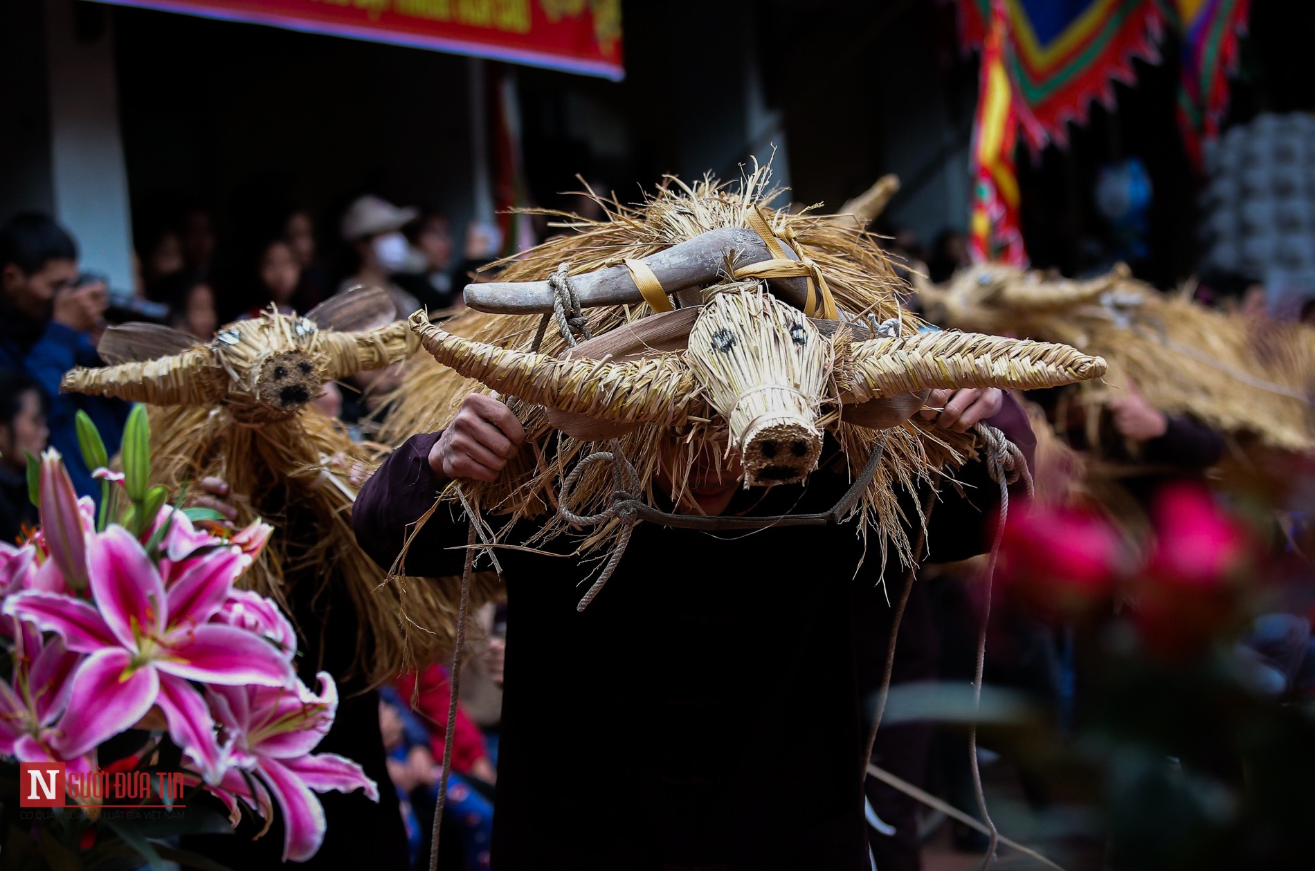 Tin nhanh - Vĩnh Phúc: Độc đáo lễ hội “Trâu rơm, bò rạ” (Hình 7).