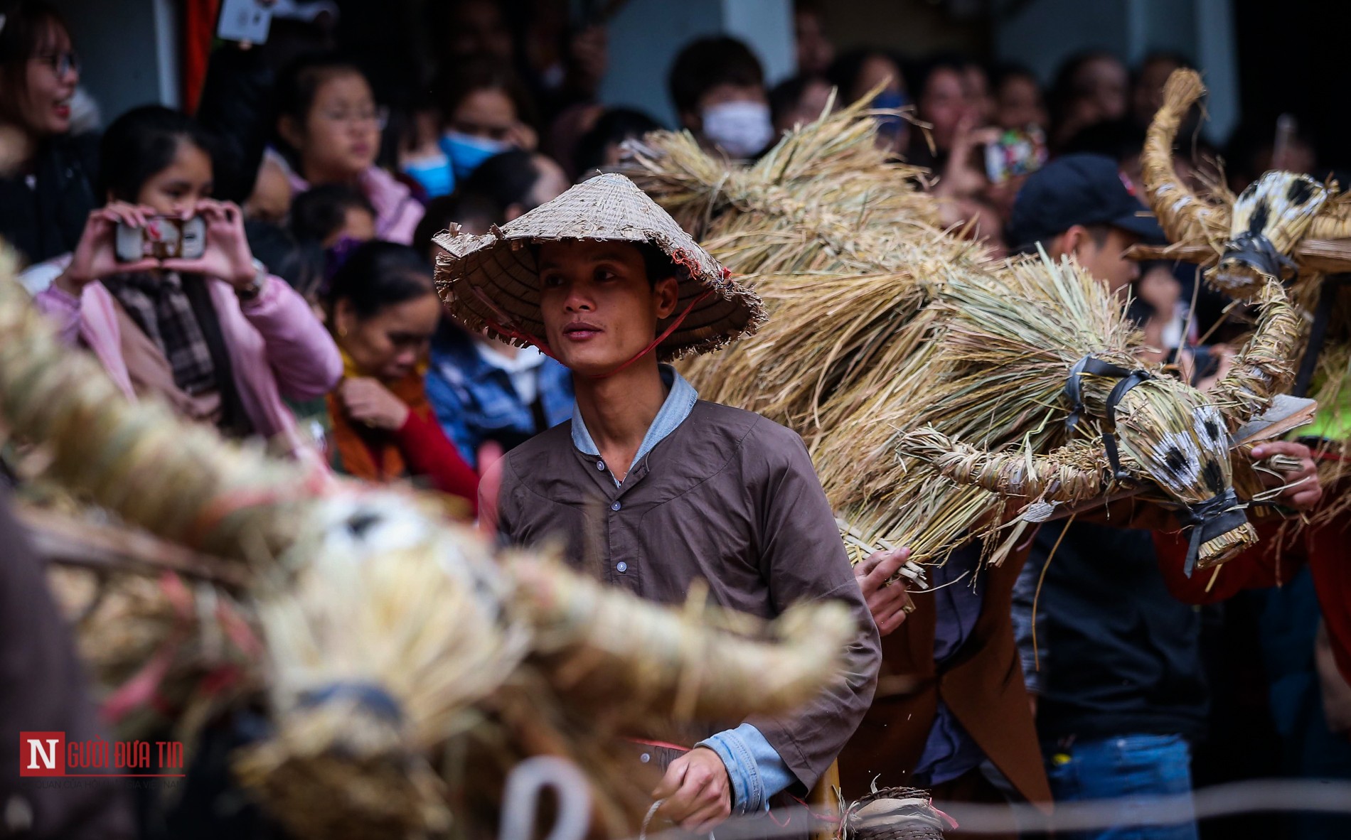 Tin nhanh - Vĩnh Phúc: Độc đáo lễ hội “Trâu rơm, bò rạ” (Hình 8).