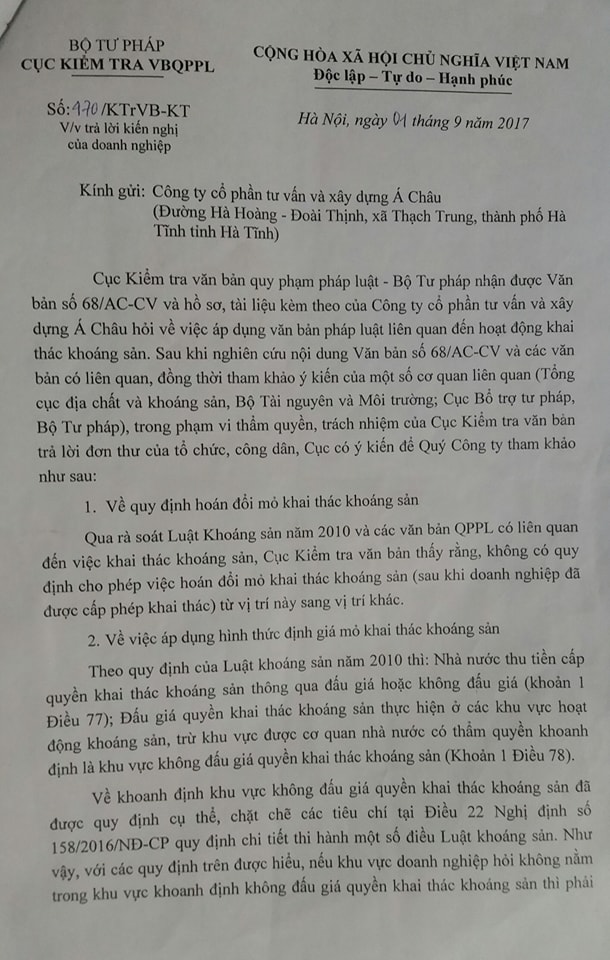 Điểm nóng - Tại sao sở TNMT Hà Tĩnh tham mưu UBND tỉnh cấp phép trái luật? (Hình 4).