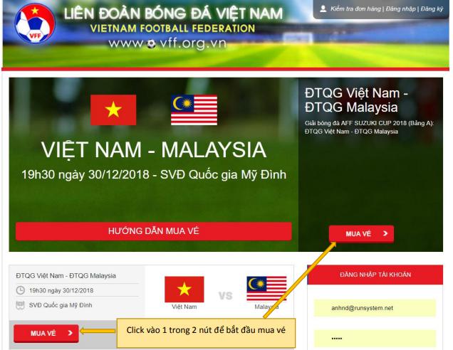 Thể thao - Hướng dẫn chi tiết mua vé trực tuyến trận bán kết AFF Cup 2018 giữa Việt Nam và Philippines (Hình 2).