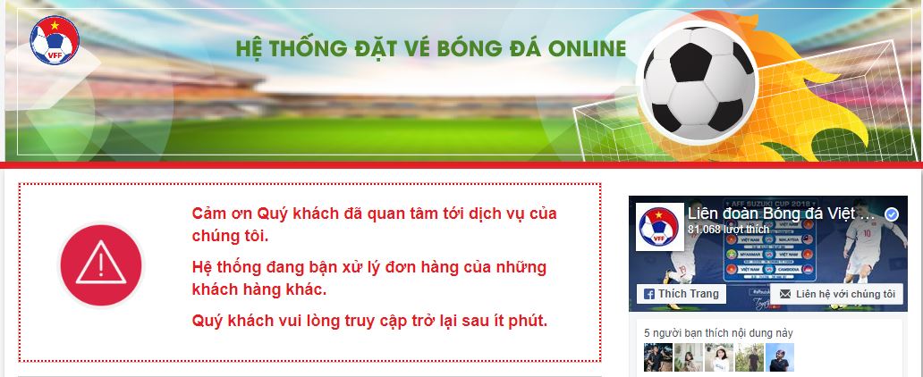 Thể thao - Mua vé online trận bán kết Việt Nam - Philippines: Hy vọng vụt tắt sau 15 phút