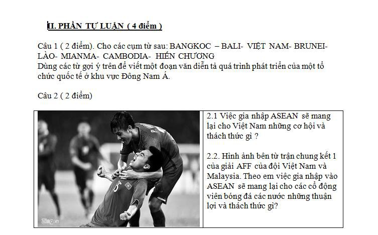 Giáo dục - Trận chung kết AFF Cup 2018 xuất hiện trong đề thi học kỳ Lịch sử ở TP.HCM (Hình 2).