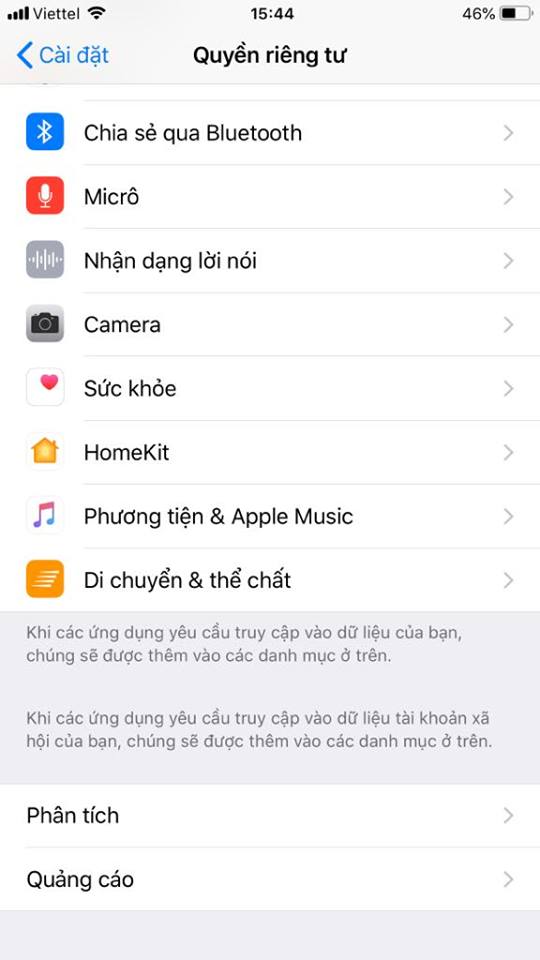 Thủ thuật - Tiện ích - Thiết lập cài đặt đối với iPhone để tránh bị các ứng dụng theo dõi và thu thập thông tin (Hình 2).