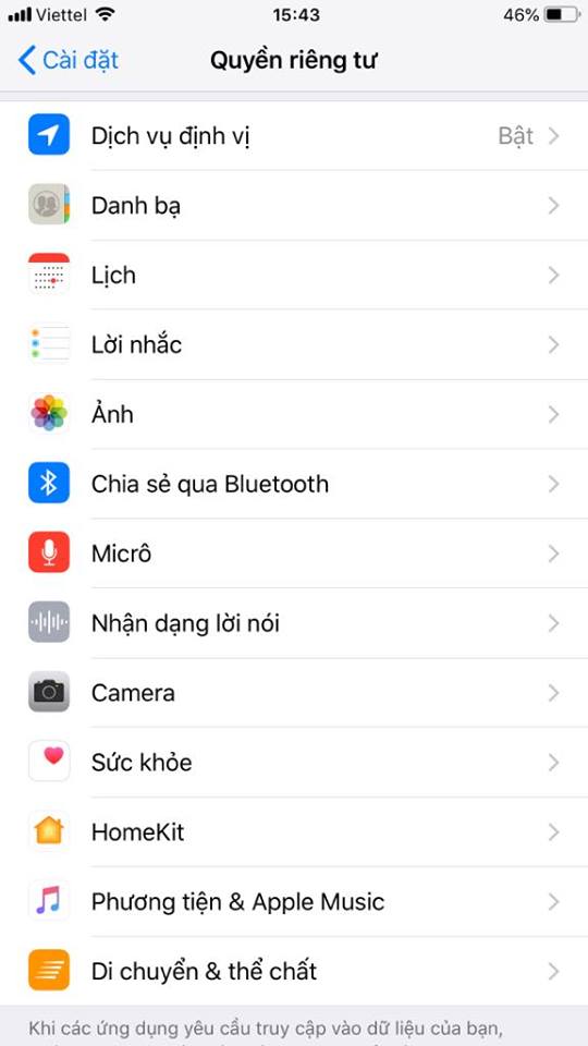 Thủ thuật - Tiện ích - Thiết lập cài đặt đối với iPhone để tránh bị các ứng dụng theo dõi và thu thập thông tin (Hình 3).