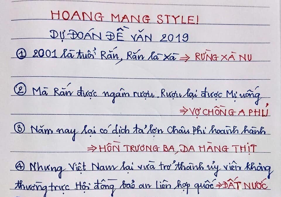 Một lời tiên đoán khác cũng