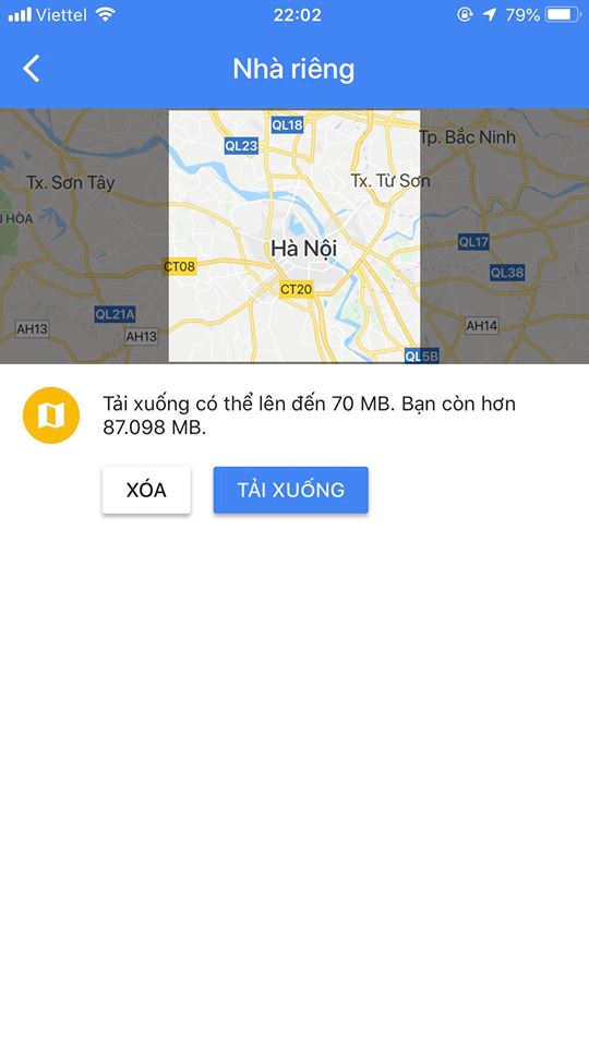 Thủ thuật - Tiện ích - Cách sử dụng Google Maps khi không có mạng Internet (Hình 6).