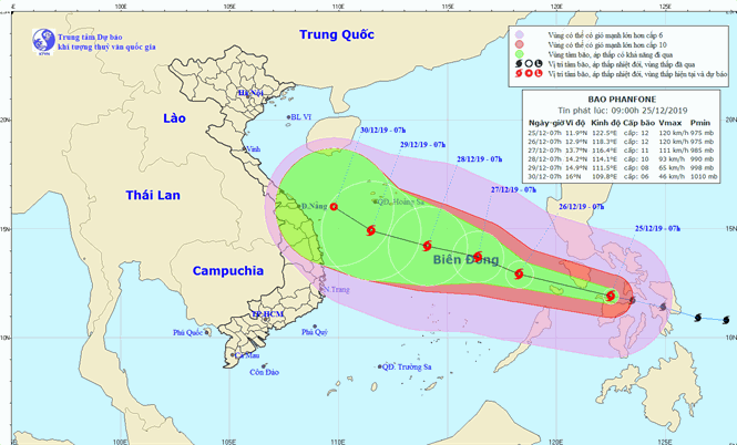 Tin nhanh - Bão Phanfone giật cấp 14 tiến dần vào biển Đông, Cục hàng hải Việt Nam có công điện khẩn