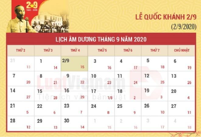 Chính sách - Lịch nghỉ Quốc khánh 2/9 chính thức năm 2020