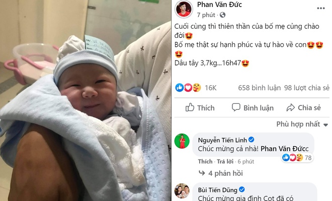 Ngôi sao - Cầu Thủ Phan Văn Đức thông báo tin vui đón “công chúa” đầu lòng