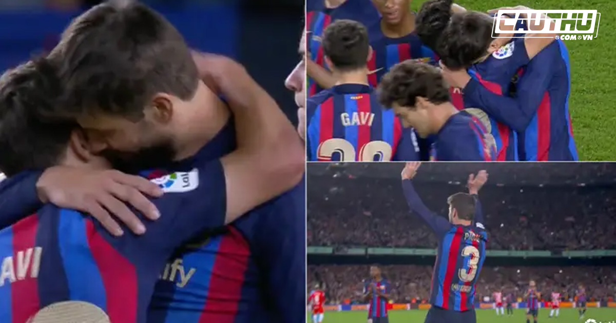 Bóng đá Tây Ban Nha - Pique khóc như mưa trong trận cuối khoác áo Barca