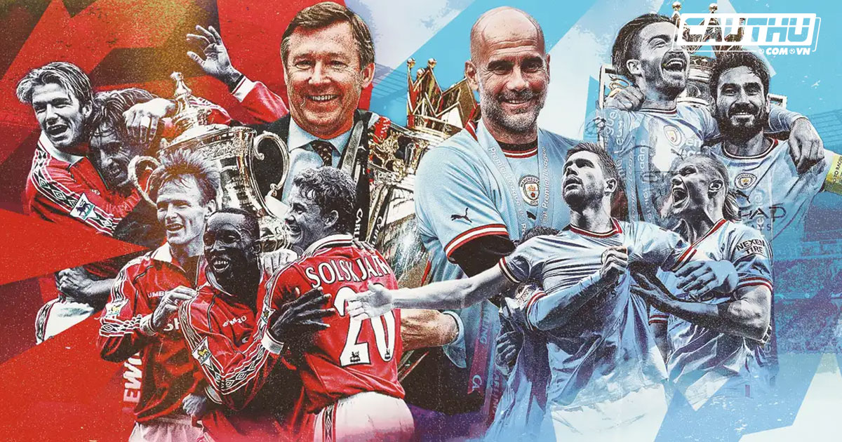 Bóng đá Anh - ĐH kết hợp giữa MU ăn ba năm 1999 và Man City hiện tại gồm những ai?
