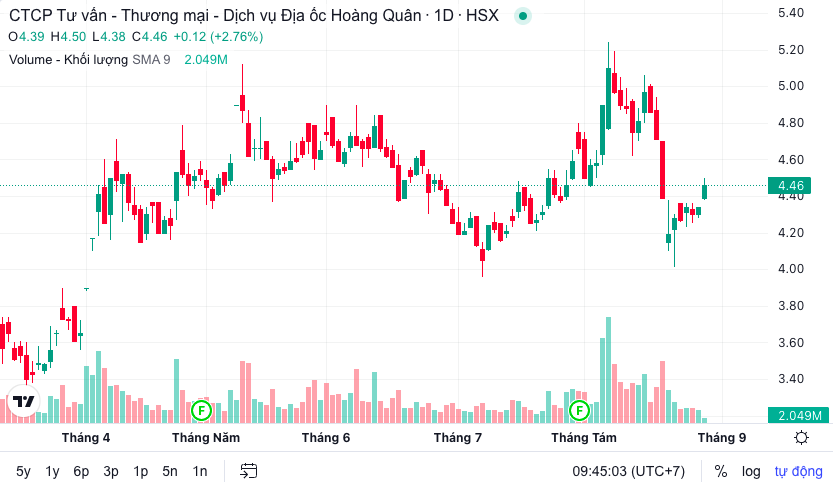 Hồ sơ doanh nghiệp - Công ty của con gái Chủ tịch Địa ốc Hoàng Quân mua 1 triệu cổ phiếu HQC